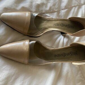 Yves Saint Laurent transparent pvc beige pumps leather heel Sexy